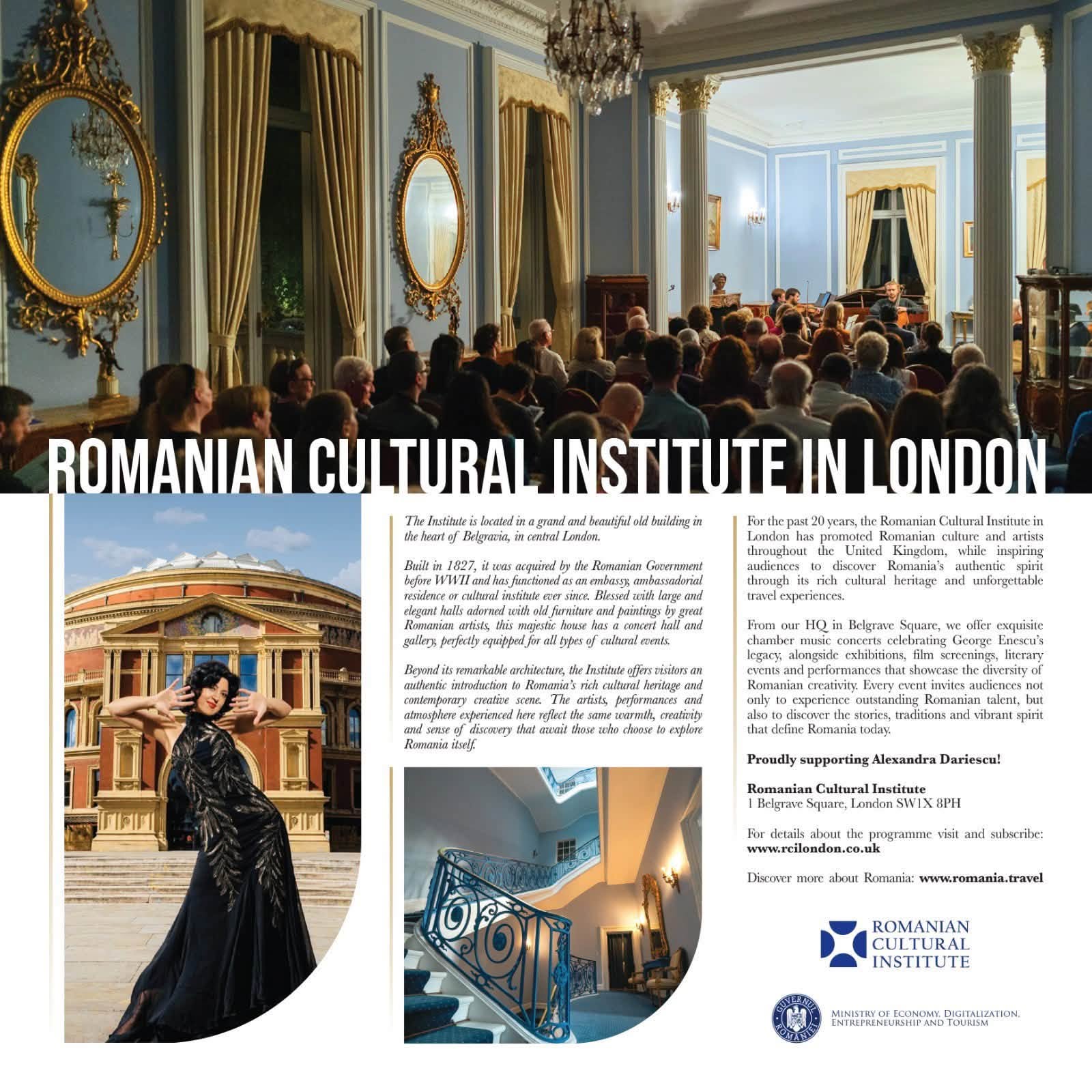Pagina Institutului Cultural Roman de la Londra din caietul-program BBC Proms 2026